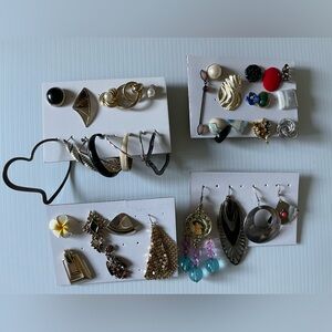 Lot of single earring pieces for craft jewelry or as is - 4 cards